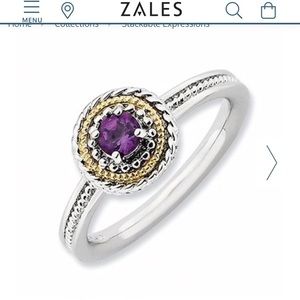 Stackable Expressions Rope Framed Amethyst Ring